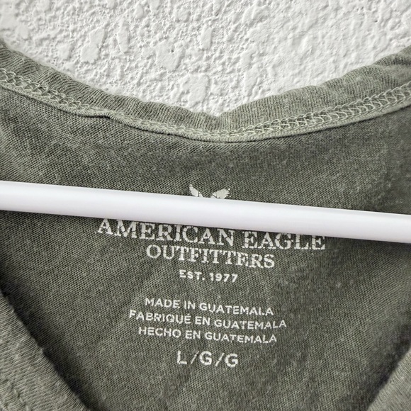 American Eagle Olive Green Ruffle Hem Peplum Tank Top - Size Large - Picture 2 of 3